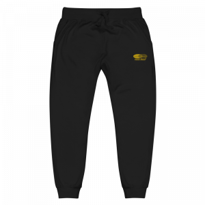unisex-fleece-sweatpants-black-front-6582cef41e7c2